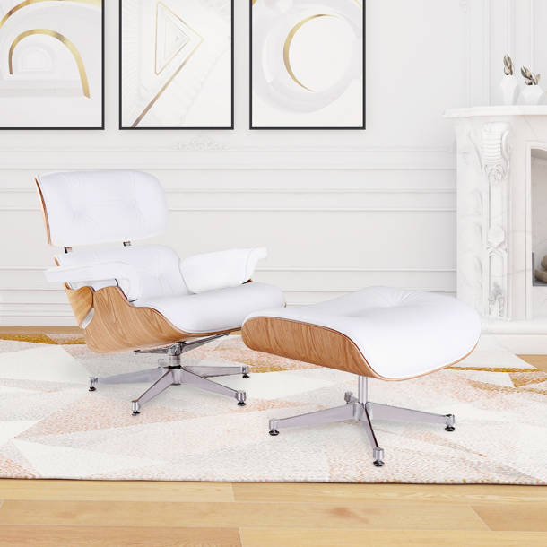 Latitude Run® Leather Swivel Recliner with Ottoman Wayfair